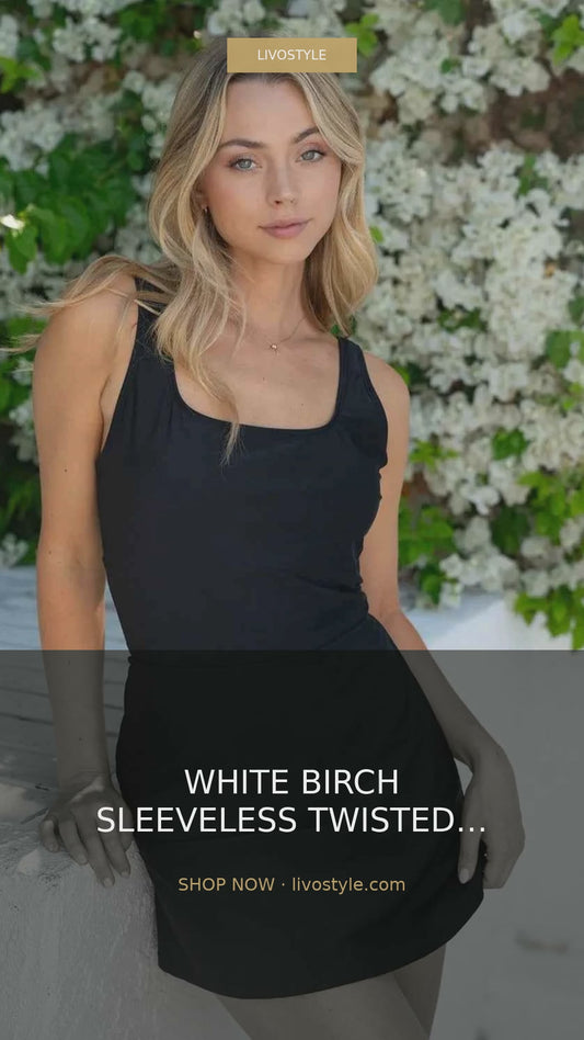 Sleeveless Twisted Back Swim Dress in Performance Knit – video