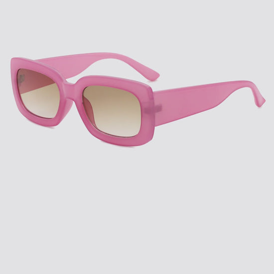 Polycarbonate Frame Rectangle Sunglasses in Pink Gradient