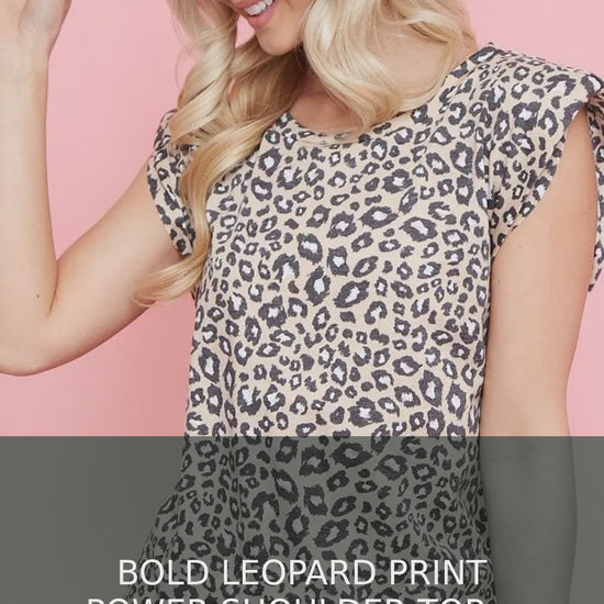 Leopard Print Power Shoulder Top in French Terry – video