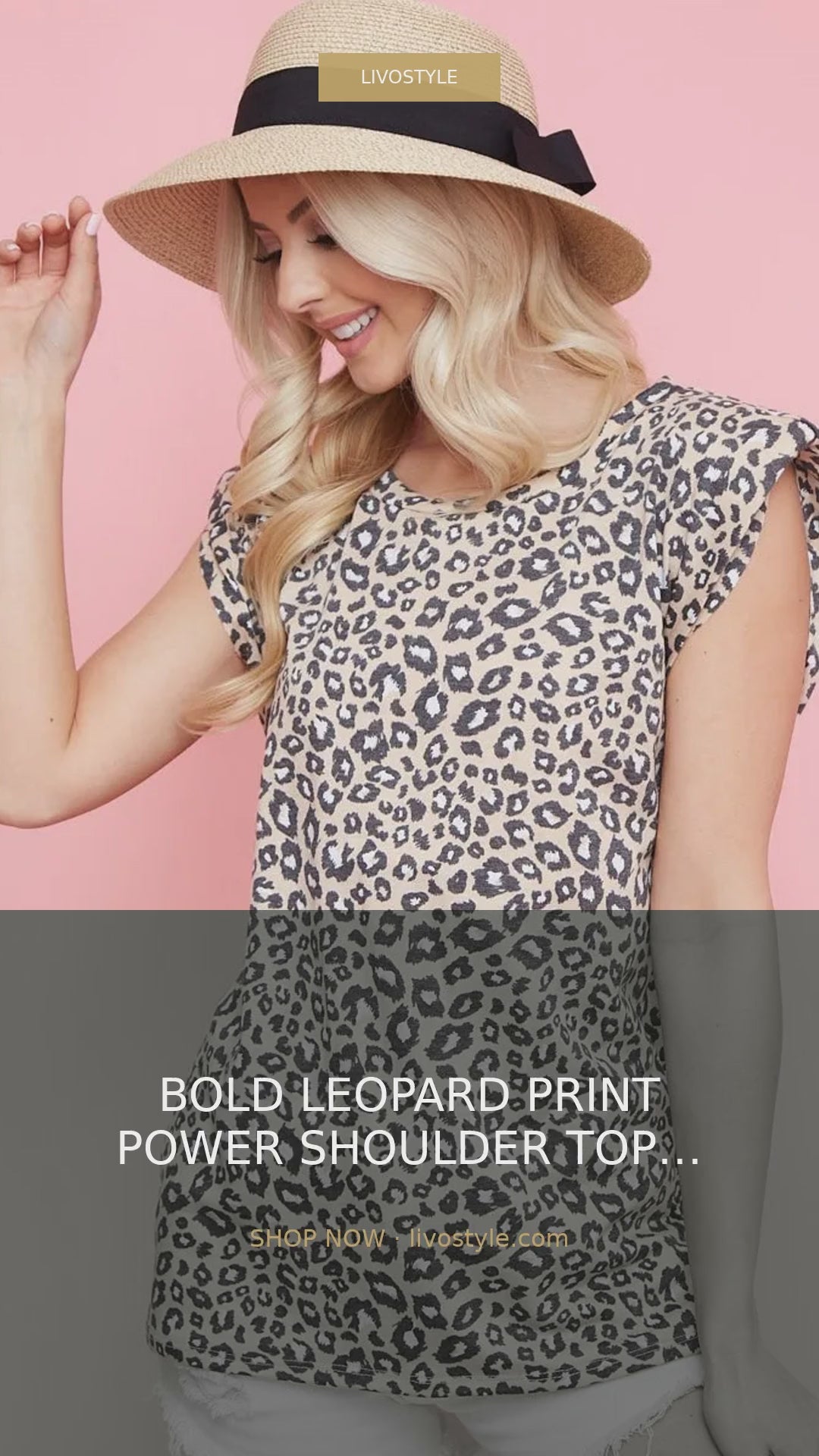 Leopard Print Power Shoulder Top in French Terry – video