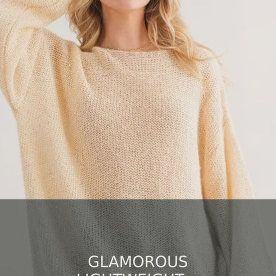 Lightweight Sequin Pullover Sweater with Balloon Sleeves – video