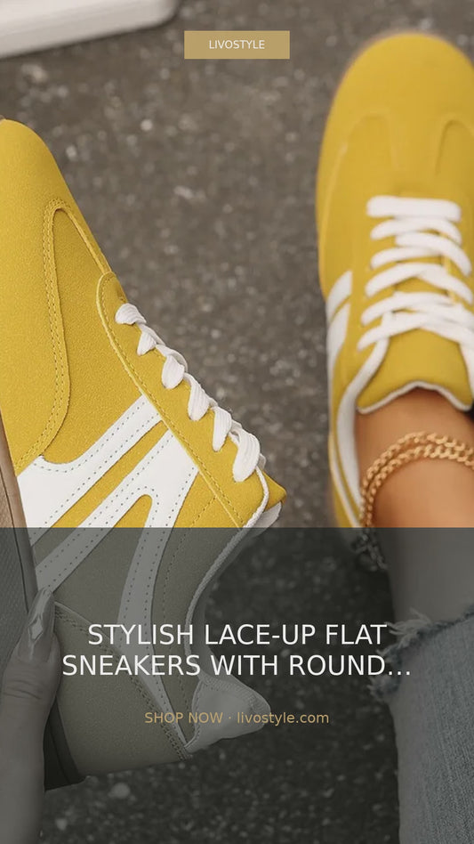 Low-Top Lace-Up Flat Sneakers with Suede Details – video