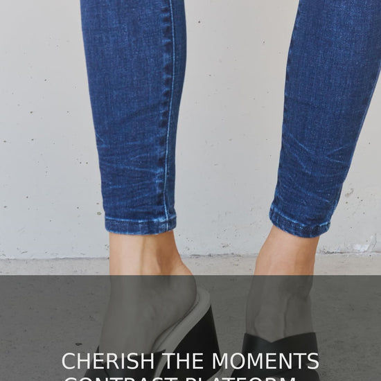 Contrast Platform Block Heel Sandals with Criss-Cross Straps – video