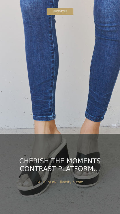 Contrast Platform Block Heel Sandals with Criss-Cross Straps – video