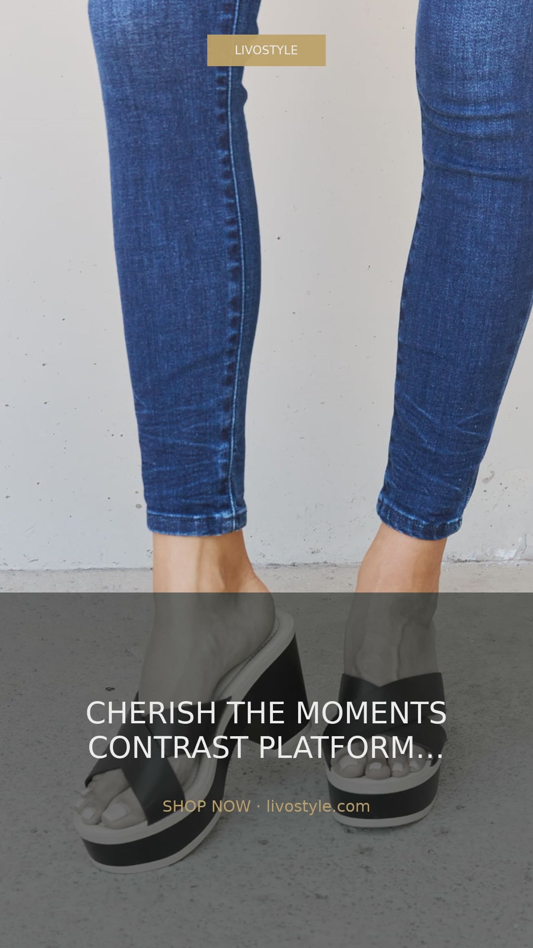 Contrast Platform Block Heel Sandals with Criss-Cross Straps – video