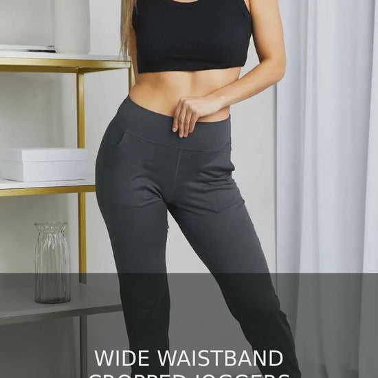 Wide Waistband Cropped Joggers – video