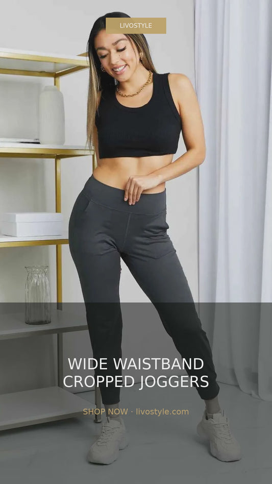 Wide Waistband Cropped Joggers – video