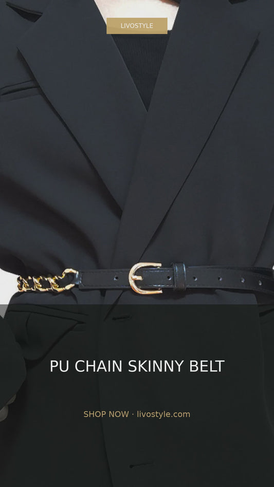 PU Leather Skinny Belt with Chain Detail – video