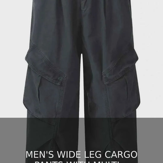 Men's Wide Leg Cargo Pants with Multiple Pockets – video