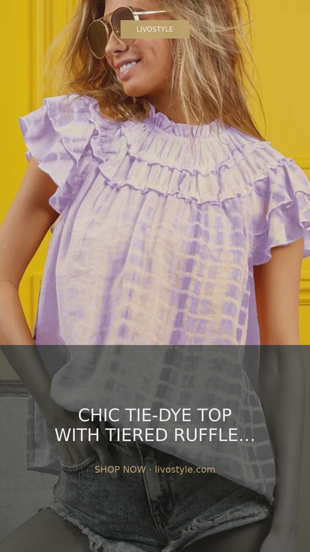 Tiered Ruffle Neck Tie-Dye Top – video
