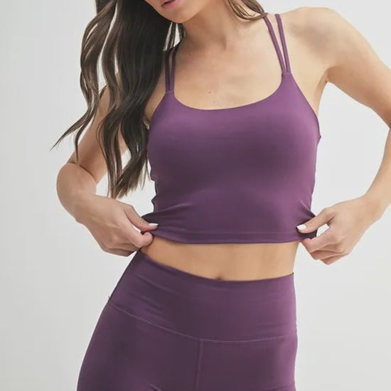 Venice Cloud Light Crisscross Sports Bra in MERLOT