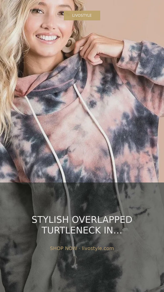 Overlapped Turtleneck in Tie-Dye Print – video
