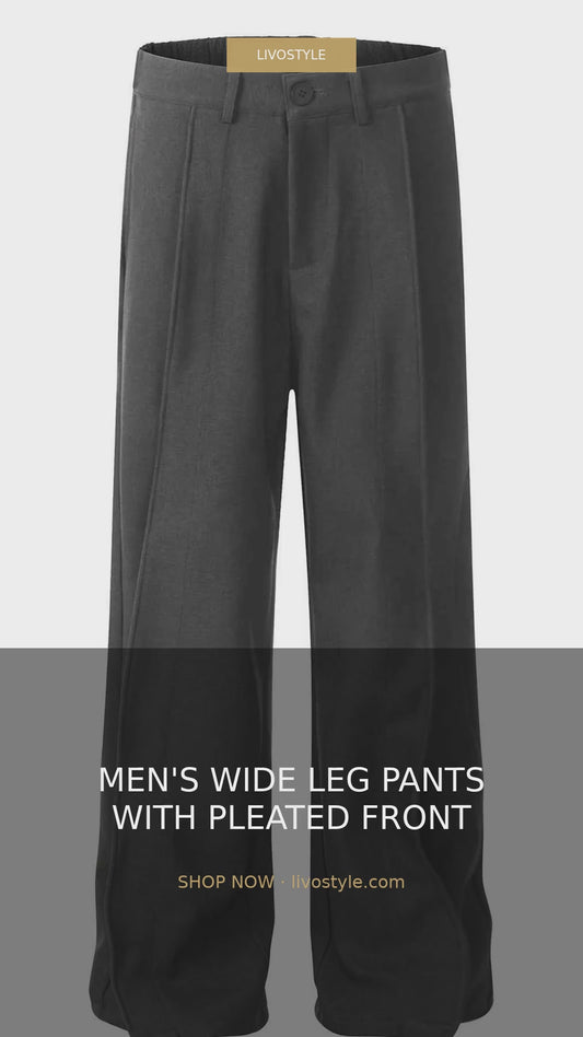 Men's Wide Leg Pants with Pleated Front – video