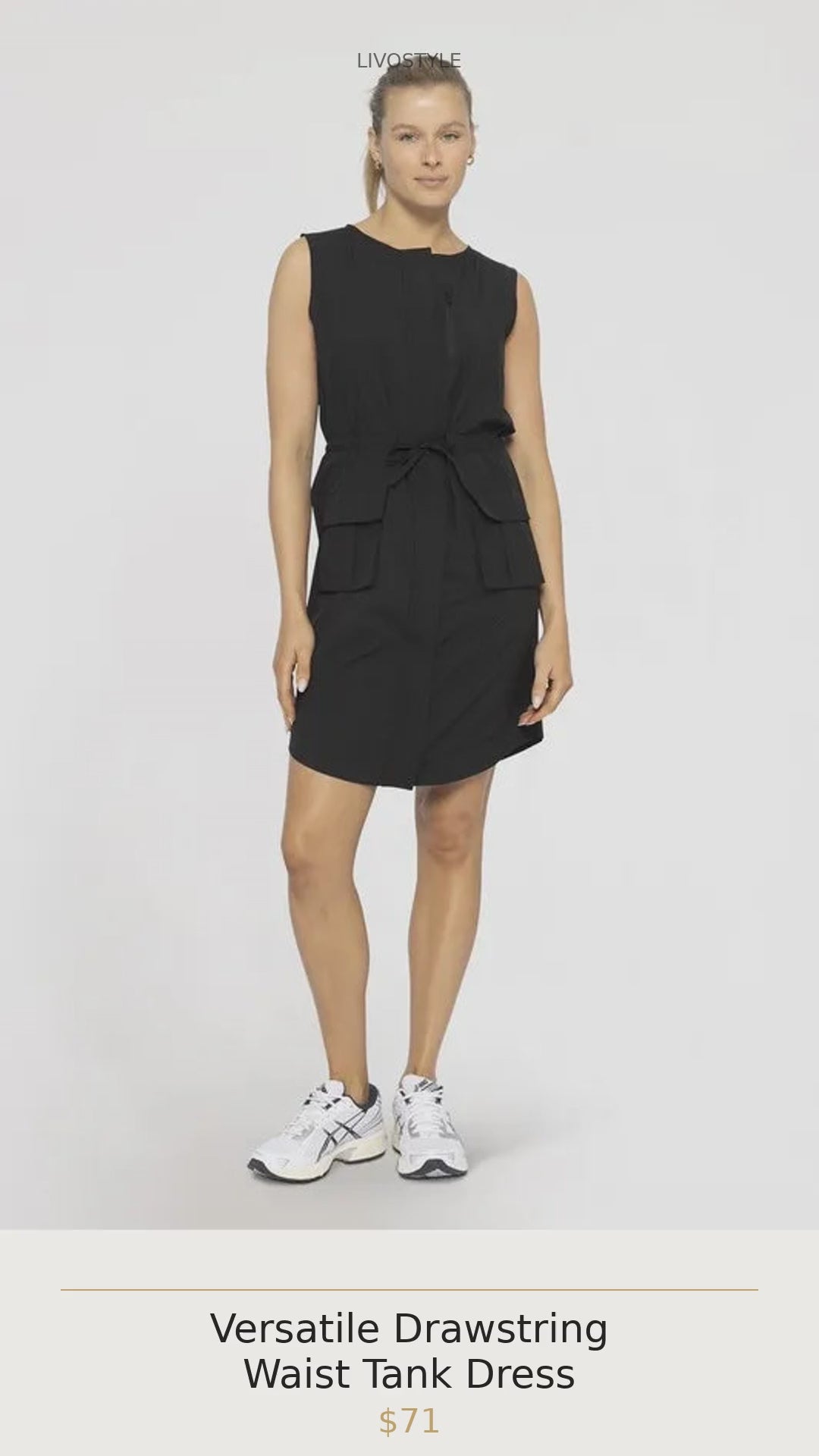Versatile Drawstring Waist Tank Dress