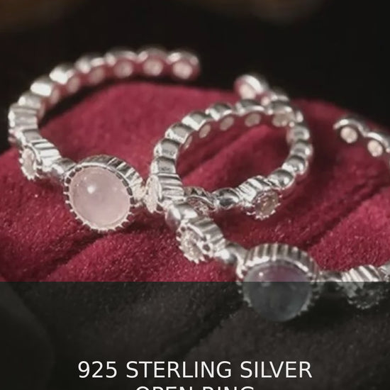 925 Sterling Silver Open Ring with Stone – video