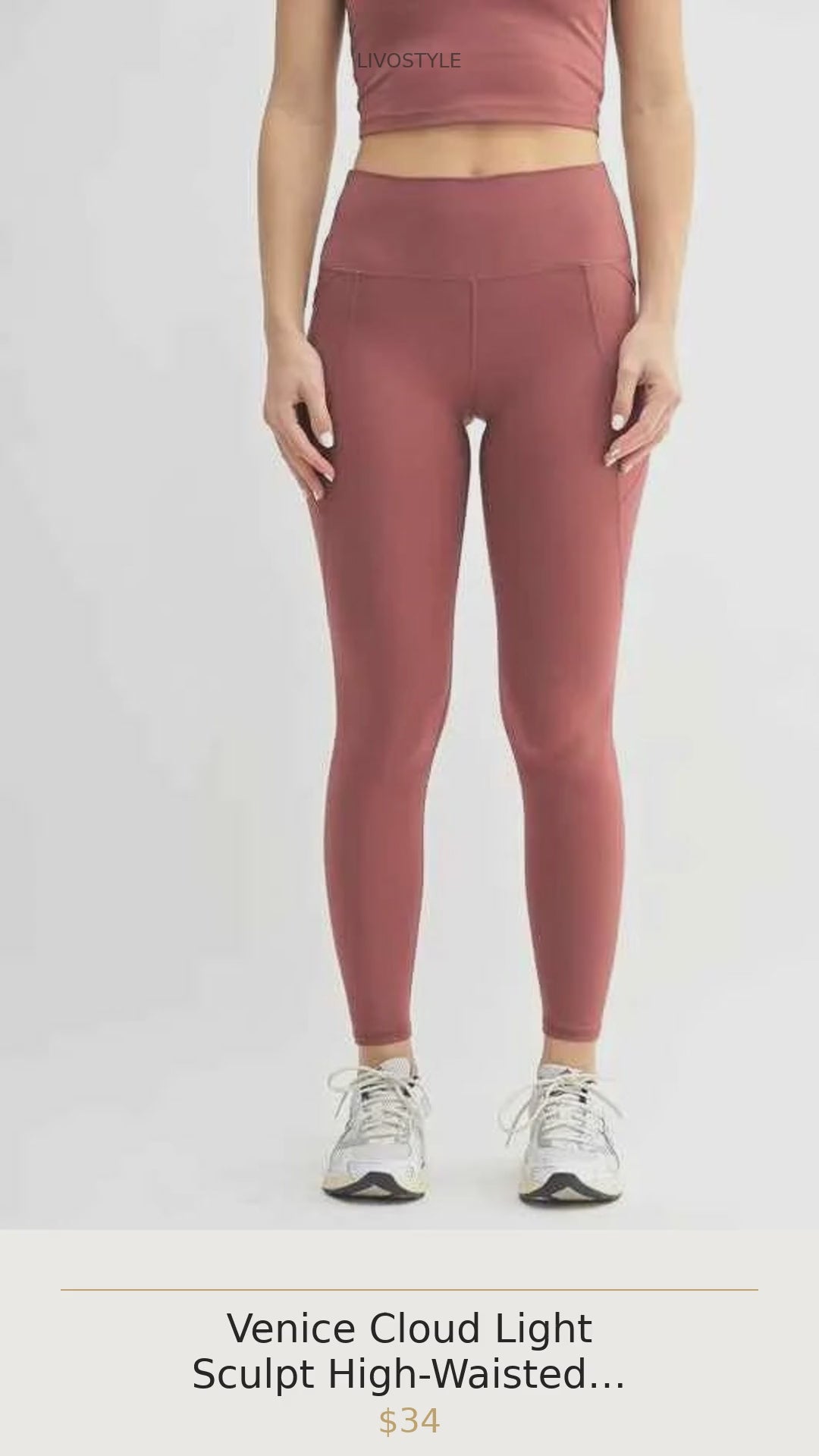 Venice Cloud Light Sculpt High-Waisted Leggings in RED PEAR