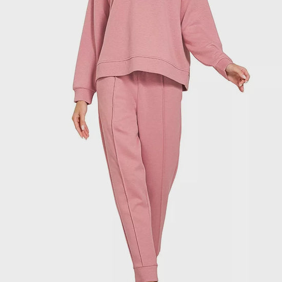 Scuba Half Zip Pullover and Jogger Set in Lt Rose