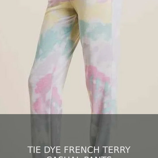 Tie Dye French Terry Casual Drawstring Pants – video