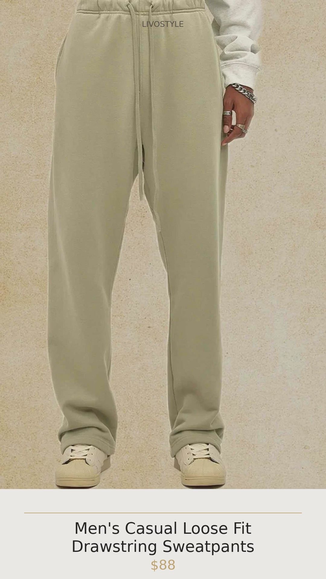 Men's Casual Loose Fit Drawstring Sweatpants