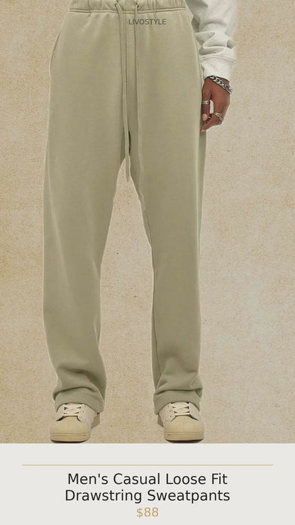 Men's Casual Loose Fit Drawstring Sweatpants