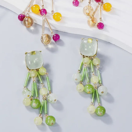 Acrylic Bead Dangle Earrings