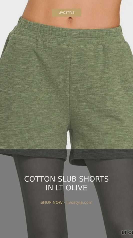 Cotton Slub Drawstring Shorts with Pockets – video