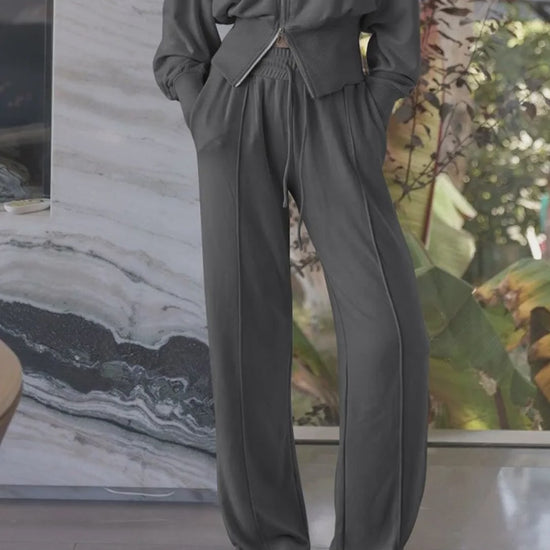 Zip-Up Hoodie and Pants Active Set
