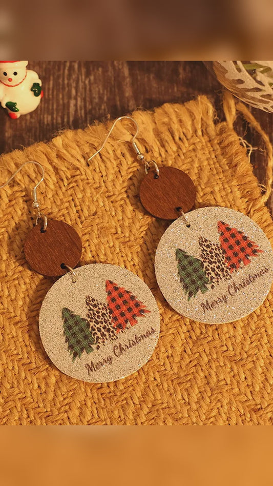 PU Leather Christmas Tree Earrings – video