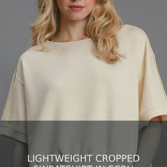 Lightweight Cropped Short Sleeve Sweatshirt – Relaxed Fit – video
