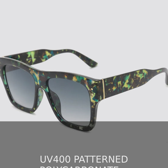 UV400 Patterned Square Sunglasses with Gradient Lenses – video
