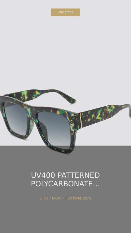 UV400 Patterned Square Sunglasses with Gradient Lenses – video