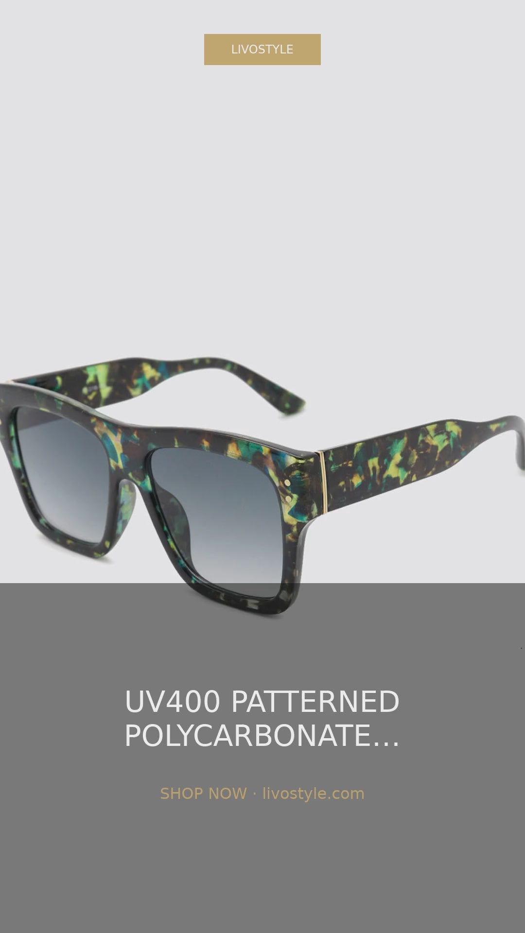 UV400 Patterned Square Sunglasses with Gradient Lenses – video