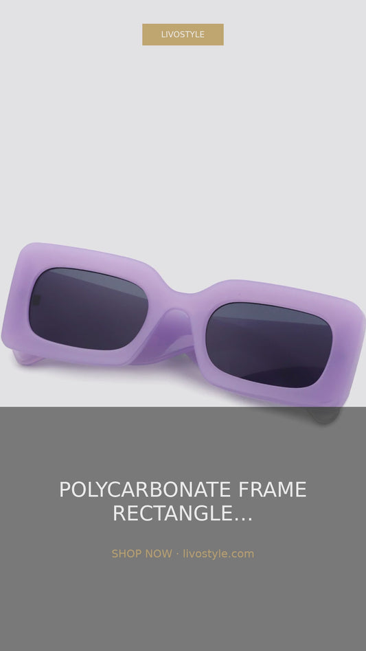 Polycarbonate Frame Rectangle Sunglasses – Lilac – video