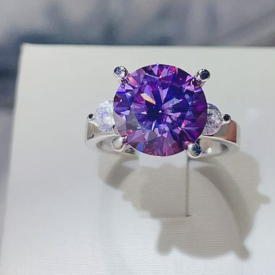 5 Carat Moissanite 925 Sterling Silver Ring — Purple Cocktail