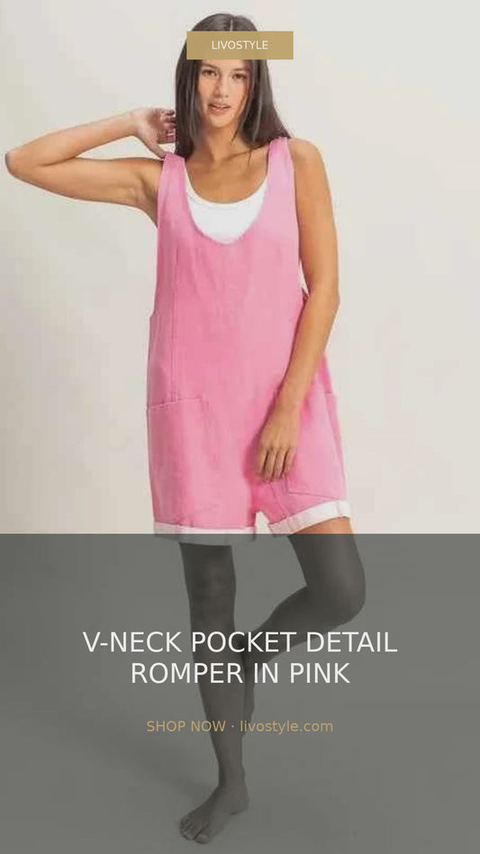 V-Neck Sleeveless Romper with Pockets – video