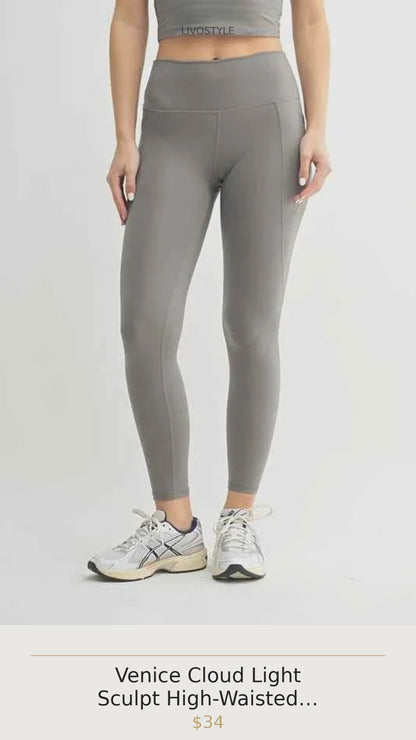 Venice Cloud Light Sculpt High-Waisted Leggings in NEW PEWTER
