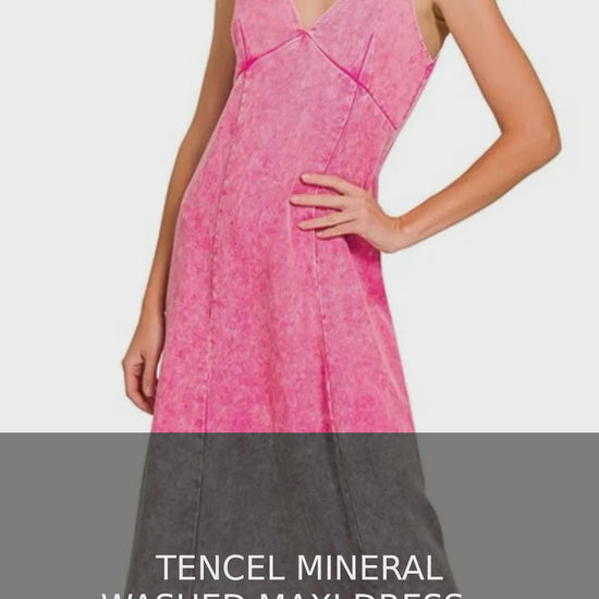 Tencel Mineral Washed A-Line Maxi Dress with Spaghetti Straps – video