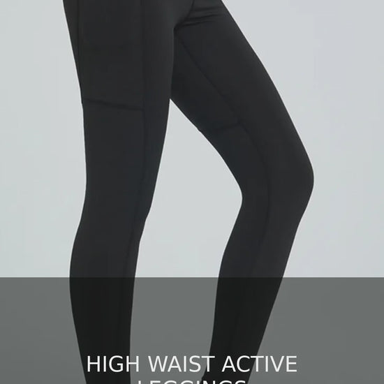 High Waist Full Length Active Leggings with Side Pockets – video