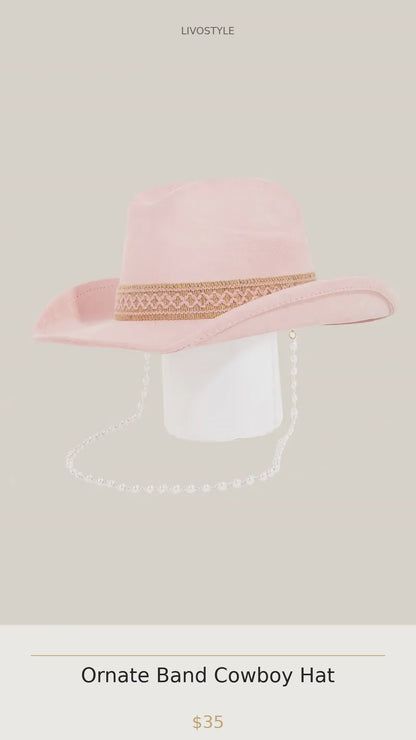 Ornate Band Cowboy Hat