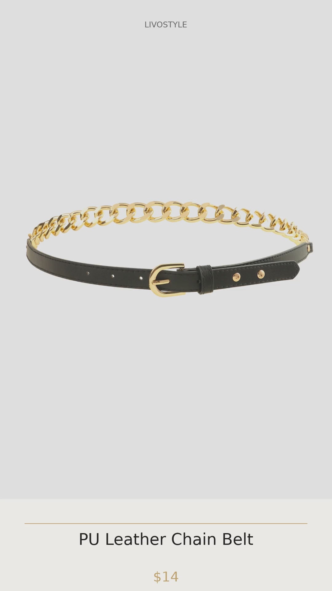 PU Leather Chain Belt
