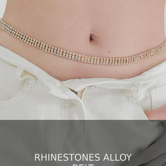 Rhinestone Alloy Waist Chain Belt – video