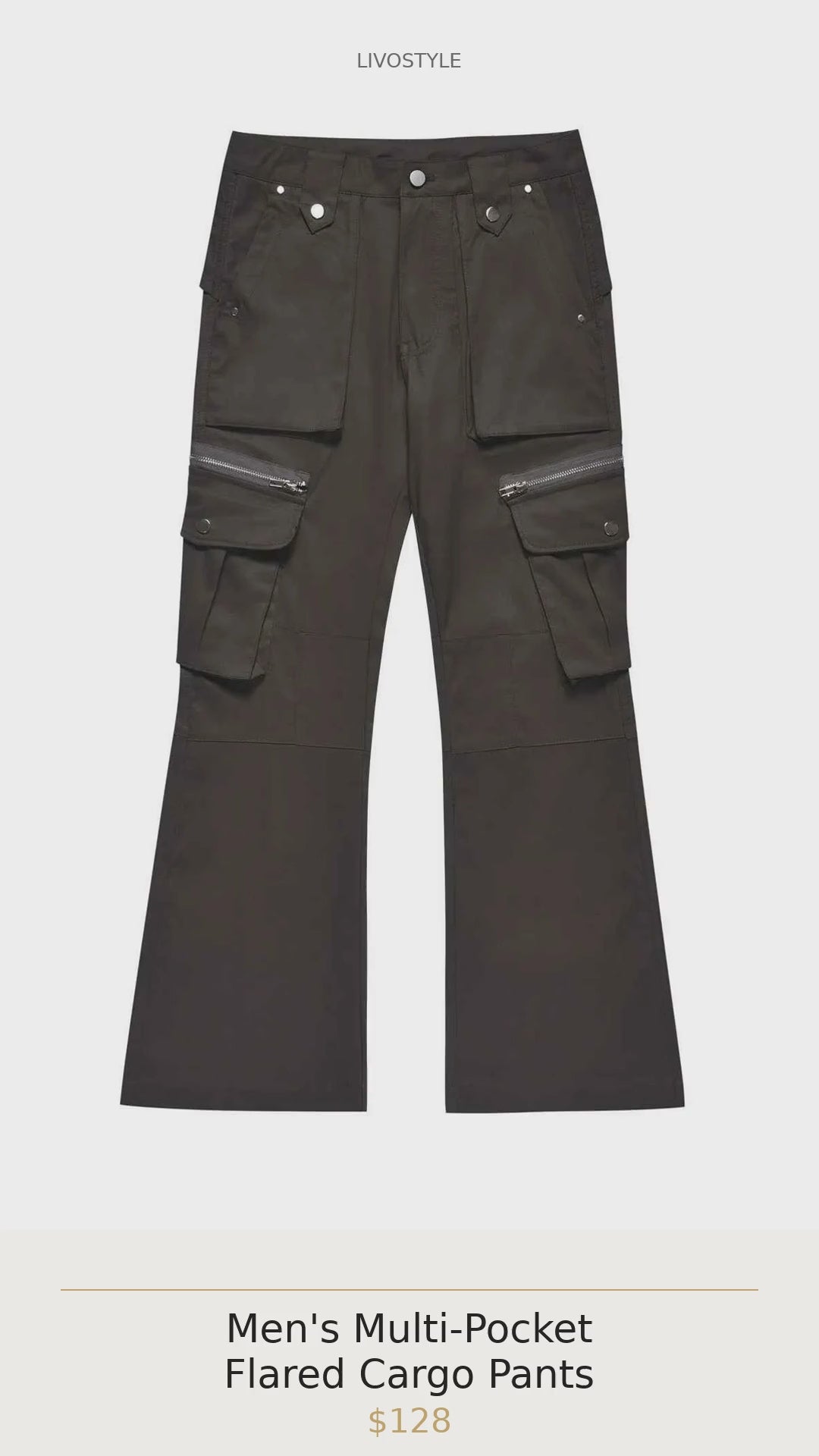 Men's Multi-Pocket Flared Cargo Pants