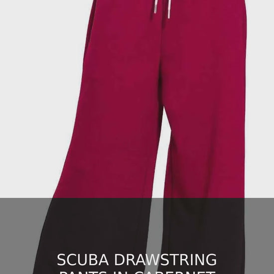 Scuba Drawstring Wide Leg Pants – video