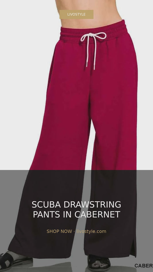 Scuba Drawstring Wide Leg Pants – video