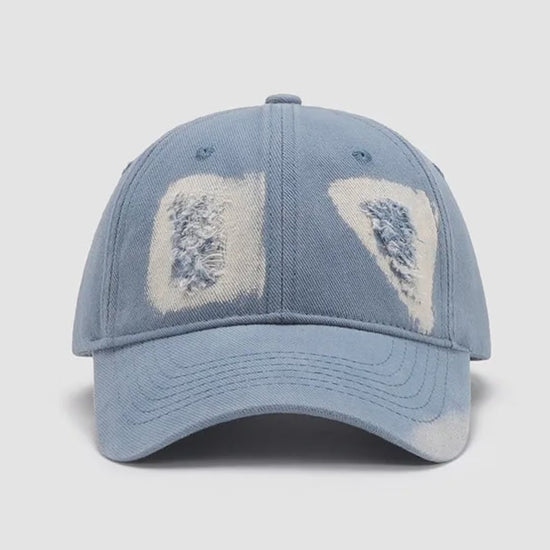Patchwork Denim Distressed Cotton Dad Baseball Cap – video