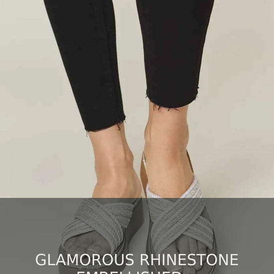 Rhinestone Criss-Cross Platform Wedge Sandals – video