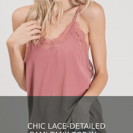 Lace Trim Cami Tank Top with Spaghetti Straps – video