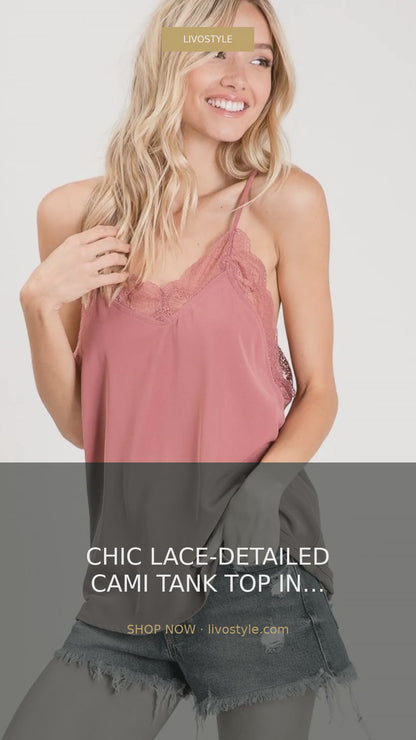 Lace Trim Cami Tank Top with Spaghetti Straps – video