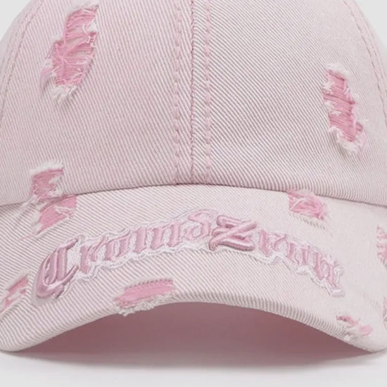 Distressed Letter Embroidered Baseball Cap