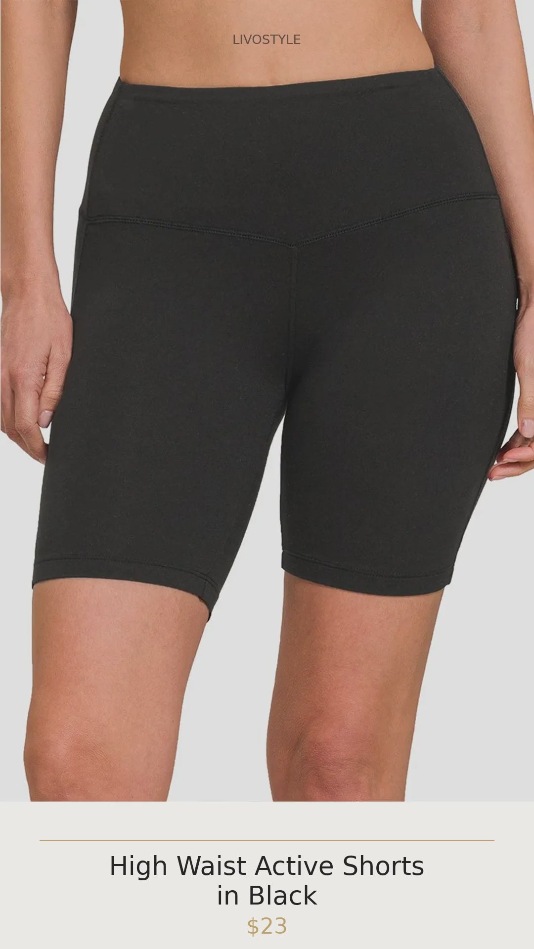 High Waist Active Shorts in Black